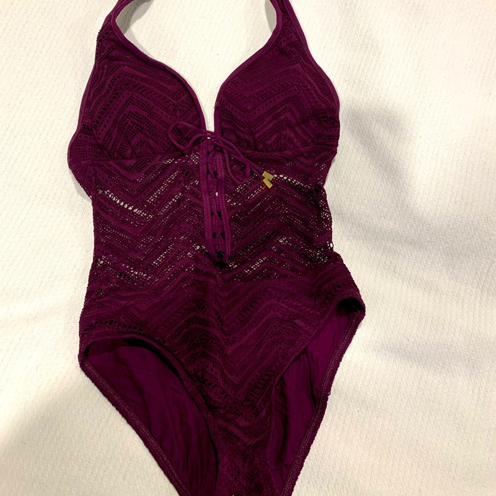 One piece halter swimsuit